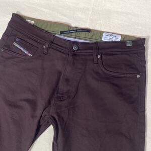 Diesel Thavar Jeans Mens Size 34x34* Maroon/plum Extra Skinny Slim Stretch Italy